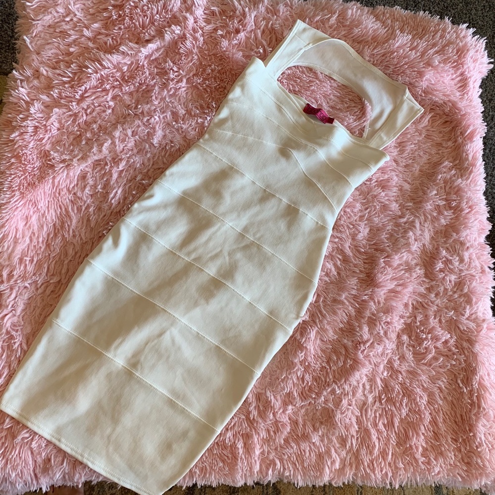 Boohoo White Midi Dress Size 6